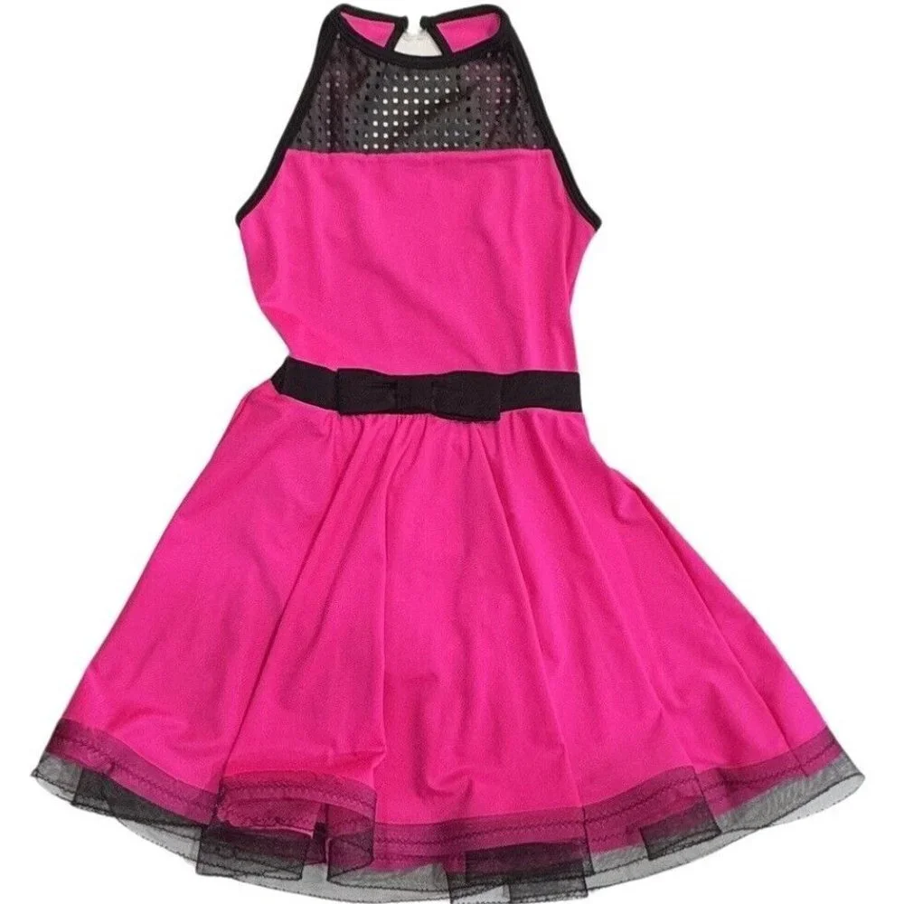 CURTAIN CALL Dance Dress Costume Girls‎ Size CLA Pink Black Leotard Barbie-Core